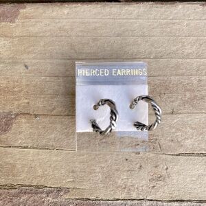 Bundle 3 for 50% off 1970s Deadstock Tiny .5" Silver Tone Hoop Earrings